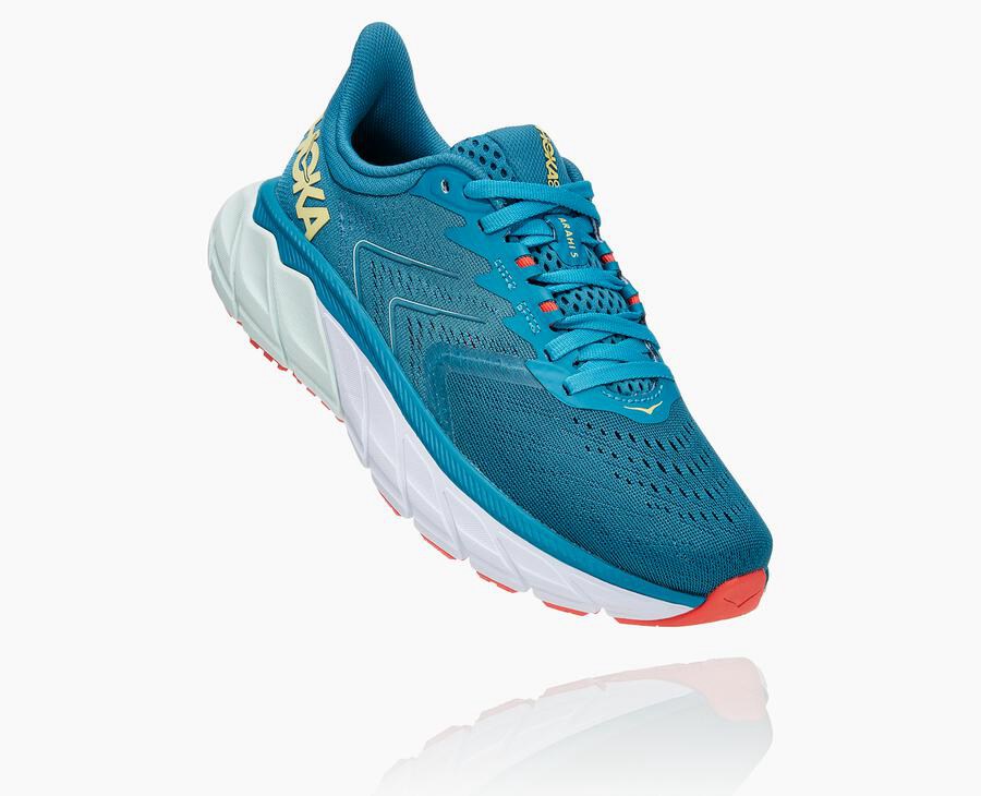 Zapatillas Running Hoka One One Mujer - Arahi 5 - Azules/Blancas - ZBX340986